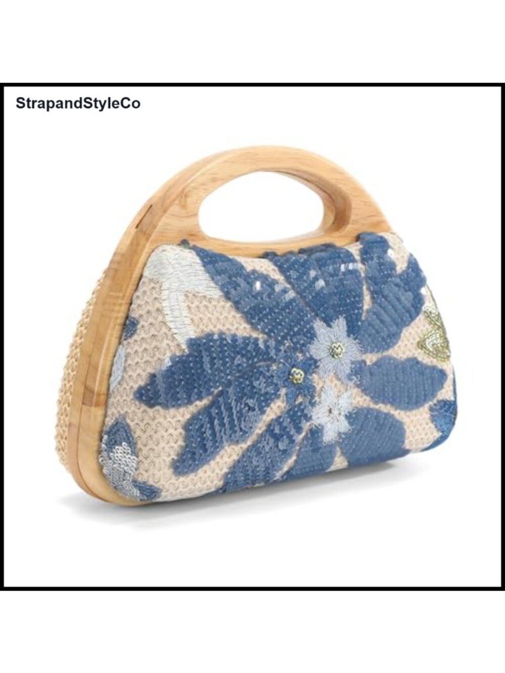 Straw Clutch Purse Beaded Evening Bag Detachable Chain Wedding